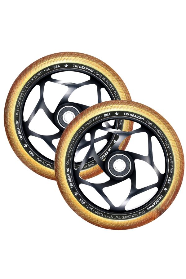 Blunt Envy 120mm/30mm Tri Bearing Wheel Pair - Black and Gold