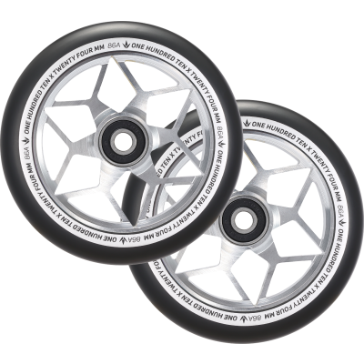 Blunt Envy Diamond Scooter Wheel Pair - 110mm x 24mm - Silver Black