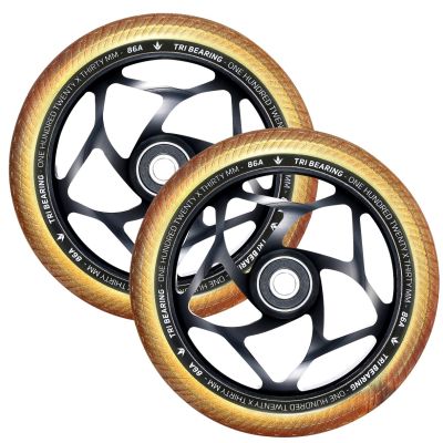 Blunt Envy 120mm/30mm Tri Bearing Wheel Pair - Black and Gold