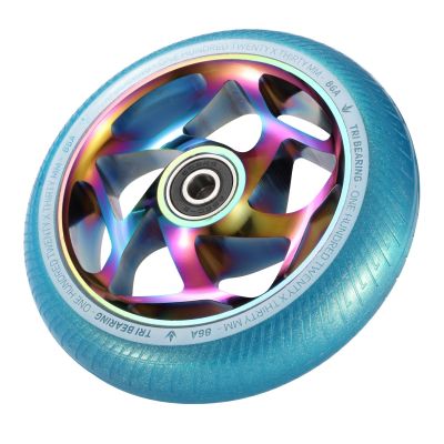 Tri Bearing Scooter Wheel - 120mm/30mm - Oil Slick/Teal