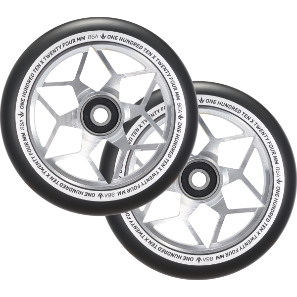 Blunt Envy Diamond Scooter Wheel Pair - 110mm x 24mm - Silver Black